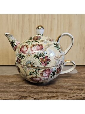 "Wild Rose" Skye McGhie Porcelain Tea for One Set